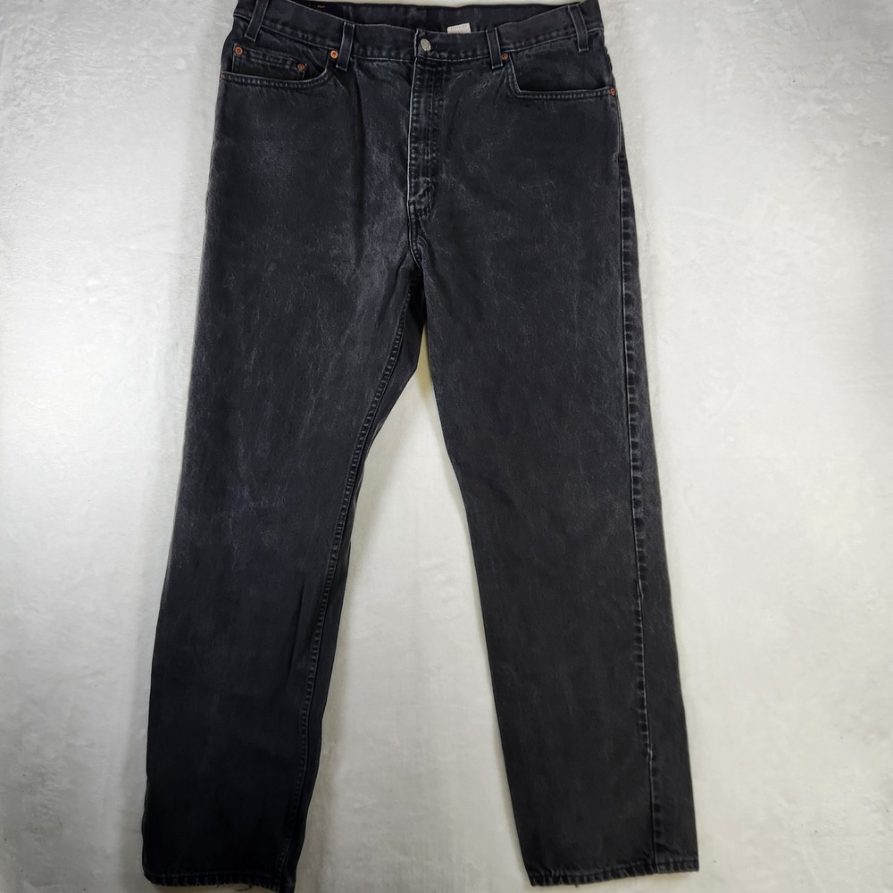 Levi's 505 Regular Fit Straight Leg Black Denim Jeans W40 L34